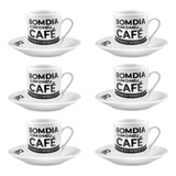 Jogo Xícaras De Café 80ml Porcelana Bom Dia 12 Pçs Hauskraft