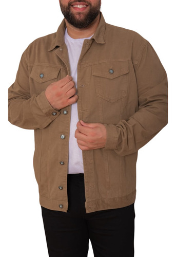 Jaqueta Masculina Cor Creme De Sarja Plus Size