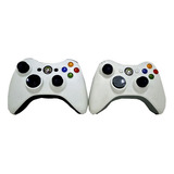  Kit 2 Controle (manete) Branco Xbox 360 Original Carcaça