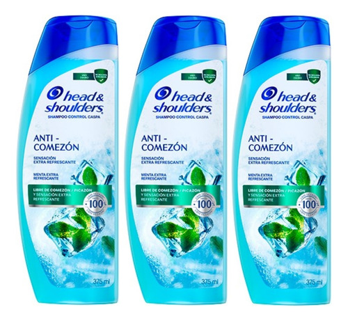 3 Shampoo Head & Shoulders Anti Comezon 375ml