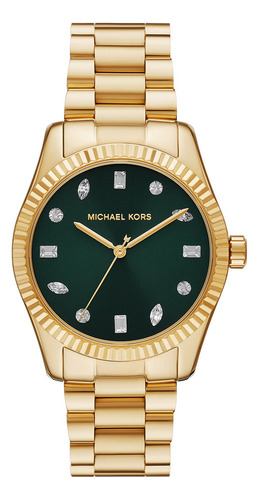 Michael Kors Mujer Michael Kors Mk7449 Lexington Color De La Correa Dorado Color Del Bisel Dorado Color Del Fondo Verde