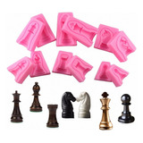 3d Chess Pieza Molde De Silicona Chocolate, Candy, Fond...