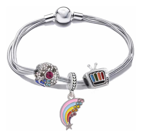 Pulsera Amor Amistad Arcoiris Pandor Compatible Swarovsky El