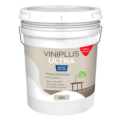 Pintura Gris Vinílica Viniplus Ultra Sherwin Williams 19 L | MercadoLibre