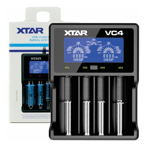 Cargador Baterías Li-ion Nimh Nicd 18650 Inteligent Xtar Vc4
