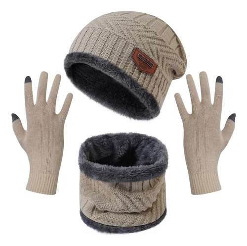 Gorro Unisex, Bufanda Gruesa En Invierno Cálido, Guantes Fue