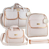 Kit Bolsa Maternidade Com Mochila Menina/menino Cor Creme