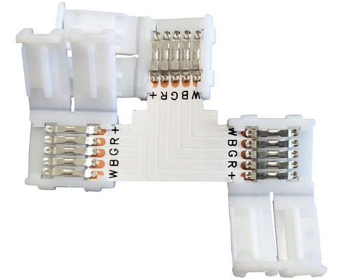 Conector Rgbw 5050 Led En T 4 Contactos 2 Prensa X3