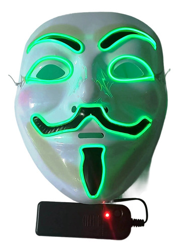 Mascara Rigida Anonymous Con Luz Led.- 5 Soles Cotillón