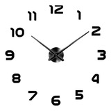 Z Reloj De Pared 3d Con Números De Espejo Negro + Plata X