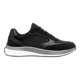 Tenis Sneaker Casual Flexi Hombre Ligero Negro - 413901