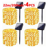 Cadena Luces Solares Tira Led Navidad 8modo 200led/20m Ip65