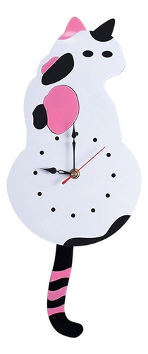 1 Lindo Gato Reloj Sacudiendo Decoración Para El Multicolor