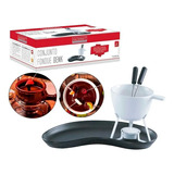 Aparelho Fondue Kit Conjunto Cerâmica Genk 6 Pçs