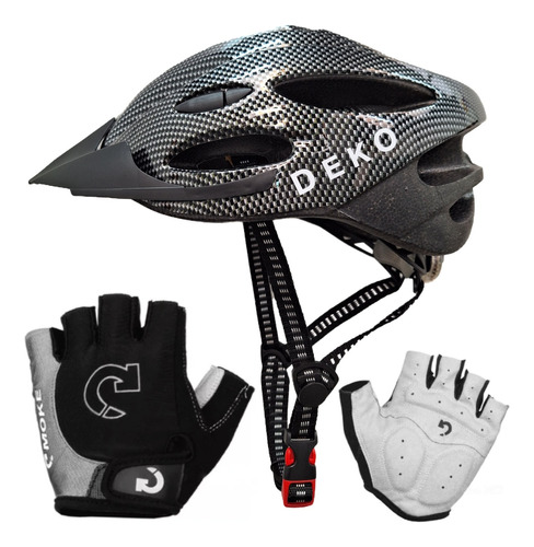 Capacete Ciclismo Led Bicicleta Luva Meio Dedo Bike 