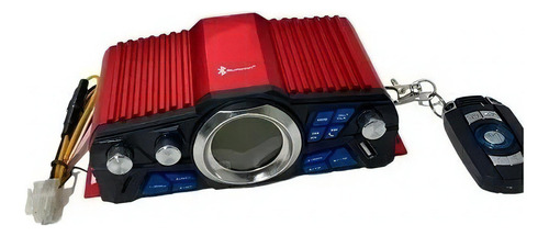 Potencia Amplificador Bluetooth Para Moto Auto 12v Usb Color Rojo