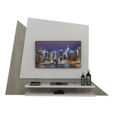 Panel Para Lcd/led Rack Mueble Living Texturado Touch H/40 Color Marrón Claro