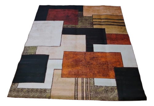 Alfombra Marron Con Diseño 3d Rectangular 200x240