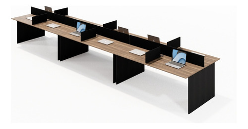 Mesa Para Escritório Estação Trabalho 12 Lugares 5,40x1,20