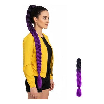 Peluca Trenzada Morada Extensión De Cabello Trenzado Morado
