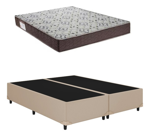 Cama Box Casal Bipartido Iso 150 D45 Bege - Ortobom