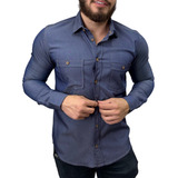 Camisa Jeans Masculina Slim Fit - Premium Luxo