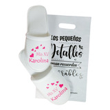 30 Pantuflas Satin Personalizadas Con Bolsita De Regalo  