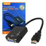 Cabo Conversor Adaptador Hdmi Para Vga Com Saída Áudio P2