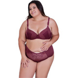 Lingerie Sexy 3conjunto Plus Size Reforçado Bojo Sustentação