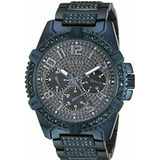 Guess Reloj De Pulsera De Acero Inox. Cristal Azul