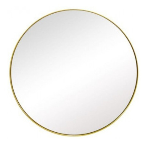 Espelho Redondo Com Moldura Laca Metal 40cm Luxo
