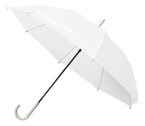Paraguas Blanco Sombrilla Semiautomático Tipo Bastón 90cm