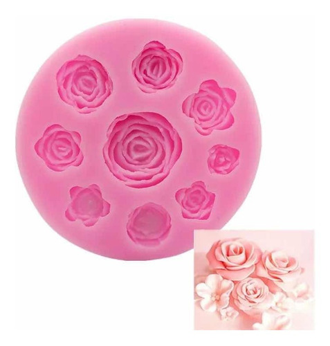 Molde De Silicona Para Fondant Y Cerámica, Diseño Rosas!!