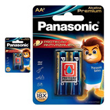 4 Pilhas Alcalinas Premium Aa 2a Panasonic 2 Cart