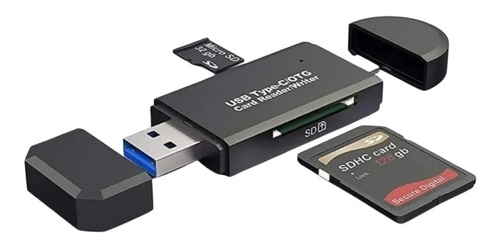 Leitor De Cartão 3 Em 1 Card Reader Usb 3.0 Type C Micro Usb