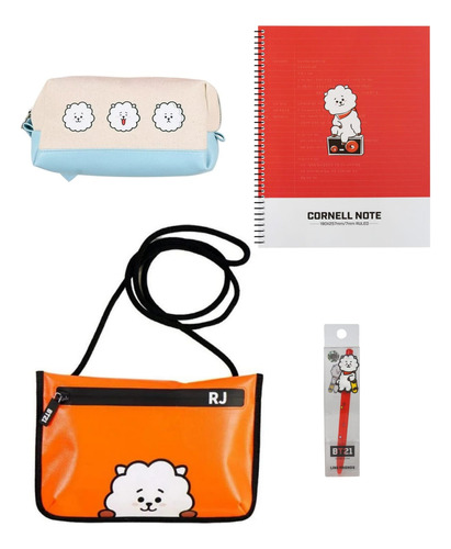 Set Escolar Bts Bt21 Rj Original Line Friends Studio8 4pz