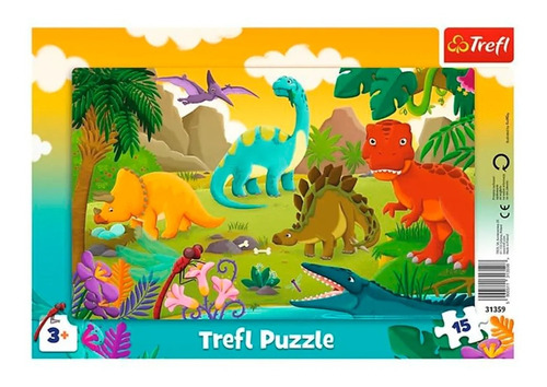 Puzzle Para Niños Dinosaurio Trefl 15 Piezas Con Marco Febo - FEBO