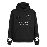 Sudadera Gato Kawaii Huellas Unisex Con Envio