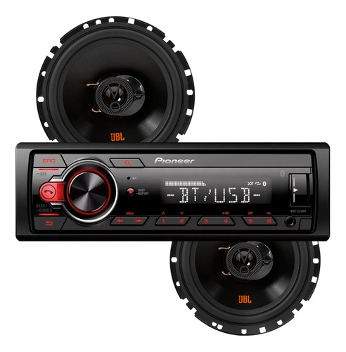 Estereo Pioneer Mvh S215bt + Parlantes Jbl Flex 6 