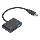 Adaptador Usb 3.0 Para Hdmi Vga 2 Em 1 Conversor, 4k Hd