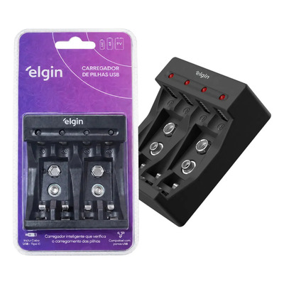 Carregador De Pilhas Usb-c 9v\u002Faaa\u002Faa Elgin Sem Pilhas 127\u002F220v | MercadoLivre