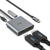 Adaptador Usb C Dual Hdmi 4k@60hz, Adaptador Usb C Hdmi...