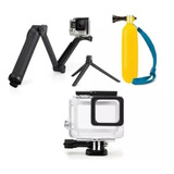 Kit Caixa Estanque Gopro 9/10 Flutuante Bastao 3 Way Acessor