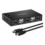 Rybozen Kvm Switch Hdmi 2 Port Box, 4k, Teclado Y Ratón