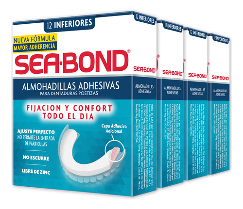 Sea Bond Almohadillas Adhesivas Inferiores 12 Piezas 4-pack