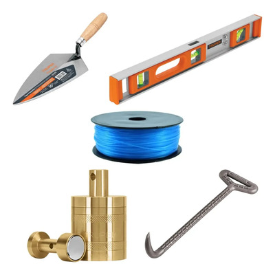 Kit Herramientas Albañil Truper + Cordel #80 - K9 Naranja
