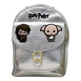 Mochila Harry Potter Para Niña O Adolescente Color Plateado Diseño De La Tela Liso