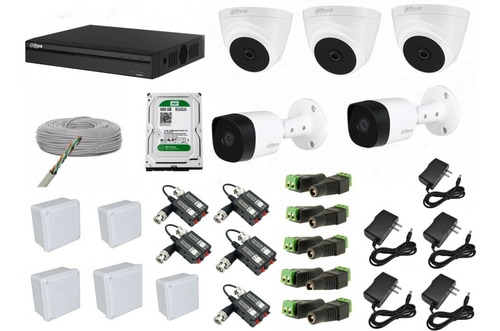 Kit De 5 Cámaras De Seguridad Dahua 5 Megapixel Hd Bala