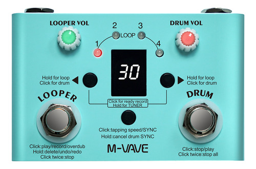 Effect Maker Machine Efector M-vave Drum Looper & Tempo