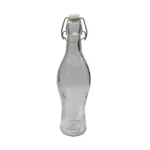 Botella De Vidrio Transparente Cierre Hermetico Agua Bebida